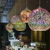 Hängslampor moderna spegel glasbelysningar färgglada 3d lampkök hängande minimalistiska bar kaffematsal fixtur