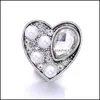 Klamry Haczyki Noosa 18 mm Ginger Snap Biżuter Waterdrop Rhinestone Love Heart Pearl Peats DIY Naszyjnik Bransoletka Akcesorora Dhseller2010 DH057