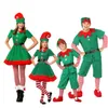 Occasions spéciales Christmas Santa Costume Costume vert Elf Cosplay Famille Carnival Party Année de fantaisie Vêtements de déguise