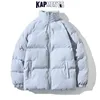 Mäns jackor Kapments harajuku solid varm puffer 2022 parka japansk streetwear vinter manlig koreansk modebubbla l220830