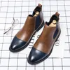 Boots Boots Men Chaussures Couleur solide Pu Slip on Personnalize Budle Fashion Casual Street All-Match AD155