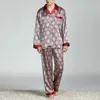 Men's Sleepwear Puimentiua Mens Stain Silk Pajama Sets Pajamas Men Modern Style Nightgown Home Male Satin Soft Cozy Sleep Wear 220830