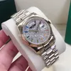 6 zegarków w stylu 6 36 mm Full Diamond Dail 128396 M128396TBR -0006 Prezydent Sapphire 18K Gold Automatyczne mechaniczne męskie zegarek na rękę mężczyzn