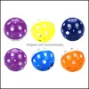 لعبة Cat Toys Toys 6pcs Ball Toy مع Bell Ring تلعب Chew Cratch Scratch Plastic Training Pet Supplies Drop Droviour 20 DHNQ3