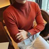 Sweaters voor heren Sweter Warna Solid 6 Kualitas Tinggi Untuk Pria Ramping Lengan Panjang Turtleneck Tarik Homme Rajutan 220830