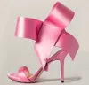 Mode Sandaler Kvinnor Nya Sommar Skor Spetsig Rosett Stilett Högklackat Tofflor Öppna Skor Stor Storlek