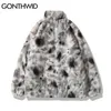 Jaquetas masculinas Hip Hop Winter Winter Faux Fur Fleece Jacketwear Men Harajuku Tie Dye Heart Fuzzy Warm 2022 Zipper casual L220830