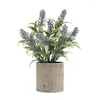 Decoratieve bloemen lavendel kunstmatige plant potte decoraties simulatie zijden doek papier bureaublad ambachten huis ornamenten