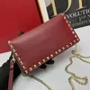 Chain Crossbody Shoulder Bags Women Flap Handbag Purse Genuine Leather Brand Letters Rivet Magnetic Buckle High Quality Solid Color Wallet