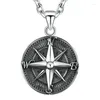 Colares de pingentes Personalidade Viking Men's Colar's Fashion Style Retro Compass Jewelry