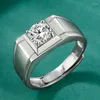Anéis de casamento requintados moissanite zircão dominante, significativo anel de cor prata plated platinum luz jóias de luxo presente