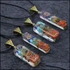 H￤nge halsband retro reiki helande chips sten naturlig chakra orgone energi pendell halsband pendum amet orgonite cry dhseller2010 dhxhj