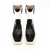 Botlar 2022 Moda Kadın Kısa Kalın Dip Kare Toe Peluş Kadın Ayakkabı Kış Kırık Renkler Ham Topuk Orta Kalf Mujer