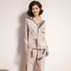 Kvinnors sömnkläder stjärnhimmel och blommor tryckta kvinnor pyjamas Set Comfort Viscose Full Hylsa hemkläder damer ömtålig slitage för våren 220830