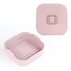 Baking Moulds AirFryer Silicone Pot Square Air Fryers Oven Tray Bread Fried Chicken Pizza Basket Mat Replacemen Grill Pan Accessories 220830