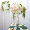 Luxo Rose Hydrangea Flor Artificial Beijando Bola Mesa de Casamento Decoração Floral para Party Stage Road Janela de cabeceira 2pc