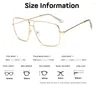 Sunglasses Frames Original Fashion Oculos Metal Oversized Square Eye Glasses Frame Women Vintage Ladies Men Transparent Eyewear 2022