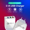 Ładowarka ścienna szybkie ładowanie US Wtyczka UE Szybka ładunek QC 3.0 3USB Adapter podróży USB Home ładowarki ścienne ładowarki ścienne