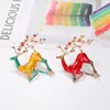 Broches Creative Noël Émail Renne Sika Deer Broche Mignon Belle Animal Badge Pin Pour Femmes Mode Bijoux Accessoires