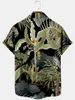 メンズカジュアルシャツ2022夏のメンズ半袖シャツ3パームリーフデジタルプリントプラスサイズ