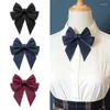 Bow Ties Chic DIY Chiffon Ribbons Bowtie For Ladies Girl School Wedding Rhinestone Crystal Lithe Black Red Pink Bowknot Shirt Accessories