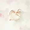 Collares pendientes en forma de corazón para mujer, joyería de Color oro rosa 585, colgantes de collar de dama de circonita cúbica de moda