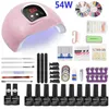 Nail Art Kits ingesteld 30/20/10 stcs kleurgel vernis met 120 W UV -lampdroger en 35000 tpm boormanicure voor snijgereedschap