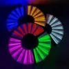 Festive Party Supplies Luminous Folding Fan med Play Fan Colorful Hand Hold Abanico Led Fans Dance Glow in the Dark Evening Accessory 6 Colors P0824