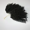 Link Ring Hair Extensions Wave Body Or Kinky Curly 1G / Stand 200pieces Machine Machée Remy Micro Perle Boucle humaine