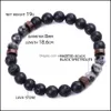 Bracelets de charme Hommes Bracelet Facettes Pierre Naturelle En Bois Perlé 8Mm Oeil De Tigre Spectrolite Bouddha Perles De Lave Soutien-Gorge Extensible Dhseller2010 Dhhnd