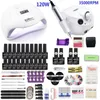 Nail Art Kits ingesteld 30/20/10 stcs kleurgel vernis met 120 W UV -lampdroger en 35000 tpm boormanicure voor snijgereedschap