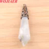 10st Natural Stone 12 Facetterad Pyramid Wicca Pendant Opal Reiki Crystal för att göra halsbandsmycken tillbehör bo917