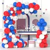 Party Decor Red White Blue Balloons Garland Arch Kit Star Latex Balloons 4 juli Independence Day Patriotic Anniversary Baseball Birthday Supplies MJ0786
