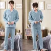 Ropa de dormir para hombres Primavera Otoño 100 Conjuntos de pijamas de algodón para hombres Traje a cuadros Ropa informal para el hogar Pijamas Hombre Loungewear Plus Tamaño 4XL 220830