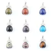 Pendentifs en perles de pierres précieuses rondes naturelles, œil de tigre, Lapis, cristal, hibou, pour bricolage, bijoux tendance, collier, cadeau de guérison Reiki, BO921