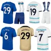 Kids Man Club Soccer 17 Raheem Sterling Jersey Set 29 Kai Havertz 10 Christian Pulisic 16 Edouard Mendy 19 Mason Mount 6 Thiago Silva Football Kits Custom Name QieErXi