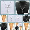 Hanger kettingen Nieuwe mode Infinity Cross Pendant Kettingen Wedding Party Event 925 Sier Polated Chain Elegante sieraden Dhseller2010 DH3AJ