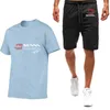 Testes masculinos 2022sandy Beach 2 peças Ayrton Senna Print shorts de camiseta shorts de verão de mangas curtas calças esportivas esportivas