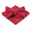 Bow Ties Gusleson Fashion Cotton Self Tie and Handkerchief Set Men Striped Print 웨딩 비즈니스 선물
