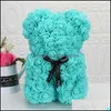 Decorative Flowers Wreaths 10 Inch Pe Plastic Artificial Bear Mticolor Foam Rose Flower Teddy Valentines Day Gift Birth Carshop2006 Dhp3J