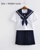 Ensembles de vêtements Jk uniformes scolaires pour filles rose fleur de cerisier broderie étudiant costume à manches courtes japonais femmes collège marins uniforme