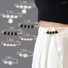 Brooches Fashion Pearl Pins Fixed Strap Charm Up Safety Pin Brooch Sweater Cardigan Clip Chain Women Jewelry Accessories