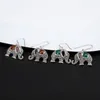 Vintage Frauen baumeln S925 Sterling Silber Süße kleine Elefantenohrringe Ornamente mit Achat -Mode -Schmuck Geburtstagsfeier Geschenke eingelegt