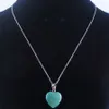 Ювелирные изделия натурального каменного ожерелья для женщины зеленые авентуриновые сердечные серьги для свадебного свадебного набора O9488