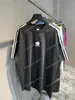 Xinxinbuy 남성 여성 디자이너 티셔츠 파리 숄더 웨빙 반소매 Streetwear 블랙 오버 사이즈 S-2XL