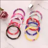 Jelly Glow 12Pcs Soft Clay Surfer African Beads Choker Colorf Jelly Bracelet Elastic Handmade Boho Lightweight For Wome Dhseller2010 Dhg32