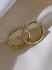 Hoop Earrings 2022 Korean Fashion Simple Zircon Metal For Woman Gothic Girls' Luxury Jewelry Wedding Party Accessories