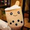 Boba réversible bulle de thé au lait, tasse de boisson, jouets en peluche, poupée en peluche Kawaii, cadeaux pour bébés enfants filles, décoration de chambre à coucher