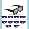 Party Gunst Led Light Up Glasses Party Gunsten Festivel Glow Flashing Display Diy Animation Shutter Shades Atmosfeer Props Drop Deliv Dhgtw