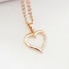Pendant Necklaces Heart Shape Women 585 Rose Gold Color Jewelry Trendy Cubic Zircon Lady Necklace Pendants